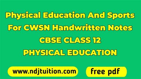 physical education and sports for cwsn notes.